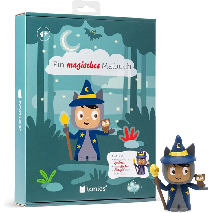 Tonies 'Ein magisches Malbuch + Kreativ-Tonie Zauberer - Freundschaftstag im Zauberwald', Hörfigur mit 90 Minuten Speicherkapazität für deine Musik, Geschichten, Hörbücher und eigene Audiodateien, ab 4 Jahren – Bild 1