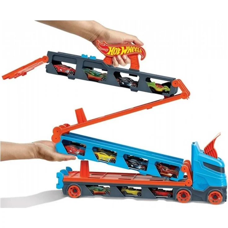 Mattel GVG37 Hot Wheels 2-in-1 Rennbahn Transporter, 1,8 Meter Streckenlänge, ab 4 Jahren – Bild 4