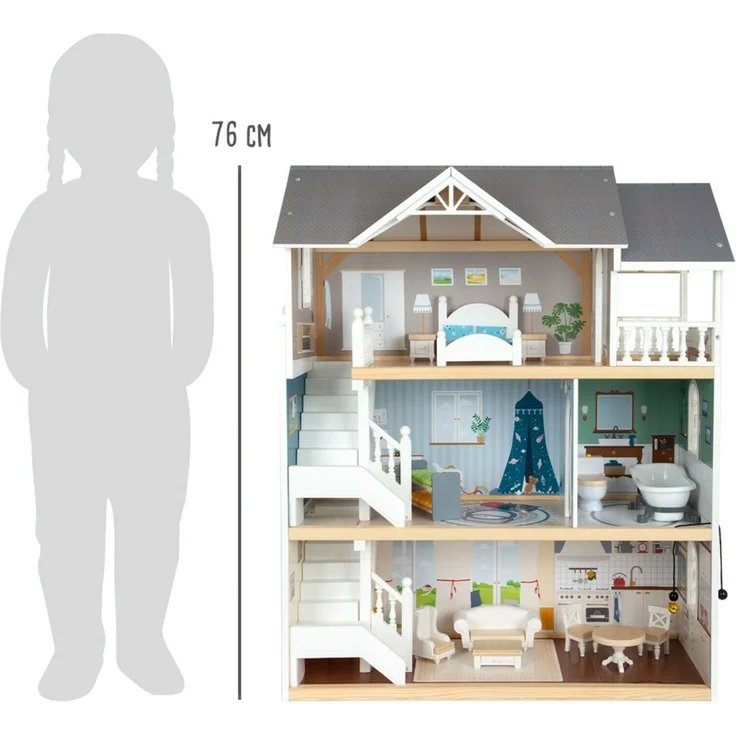 Small Foot 11802 'Puppenhaus Stadtvilla', ab 3 Jahren, 63 x 32 x 76 cm, aus Holz – Bild 12