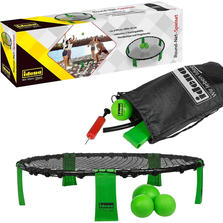 Idena 'Round-Net-Spielset', 90 x 90 x 20 cm, inkl. 3 Bälle, Handpumpe und Tragetasche, ab 6 Jahren
