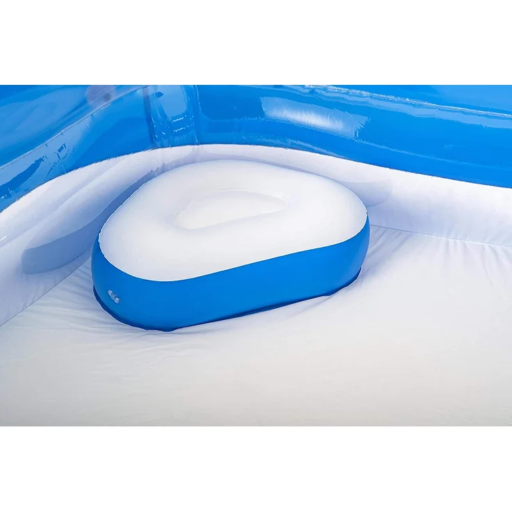 Bestway 'Fun' Family Pool, Planschbecken, 213 x 207 x 69 cm, ab 6 Jahren, blau/weiß, inkl. zwei Getränkehaltern, Kopfstützen und Sitzpolstern – Bild 6