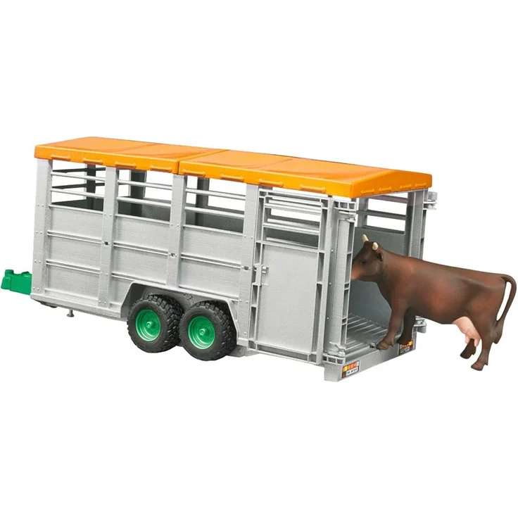 Bruder 02227 'Viehtransportanhänger mit 1 Kuh', abnehmbares Dach, 48 x 17 x 20 cm, ab 3 Jahren - Preisvergleich – Bild 4