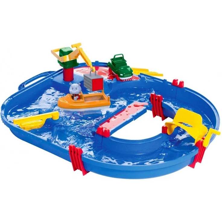 AquaPlay 'Start Set' Wasserbahn, 68 x 65 x 22 cm, inkl. Kran, Wasserfahrzeug mit Container, Containerboot, 1 Spielfigur – Bild 1