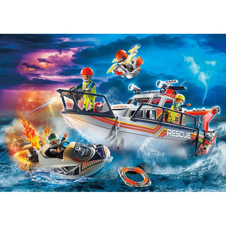 Playmobil City Action 70140 'Seenot: Löscheinsatz mit Rettungskreuzer', 95 Teile, ab 4 Jahren – Bild 3