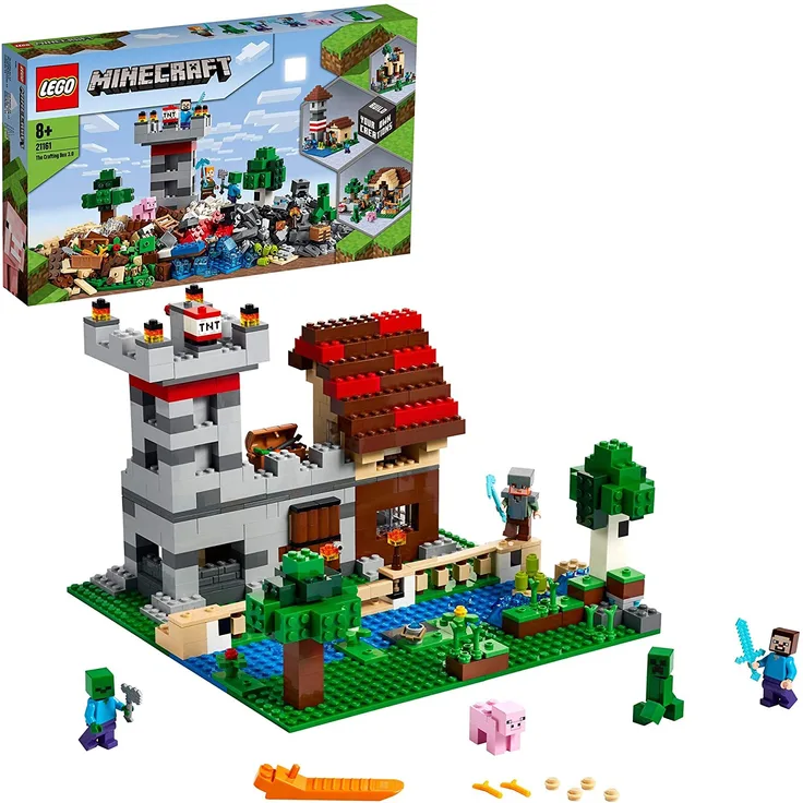 LEGO Minecraft 21161 'Die Crafting-Box 3.0', 564 Teile, ab 8 Jahren, 2-in-1-Set