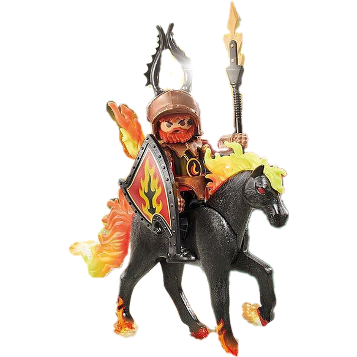 Playmobil Plus 9882 'Feuerpferd mit Reiter (Burnham Raiders)'