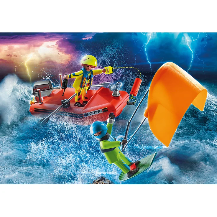 Playmobil City Action 70144 'Seenot: Kitesurfer-Rettung mit Boot', 30 Teile, ab 4 Jahren – Bild 3