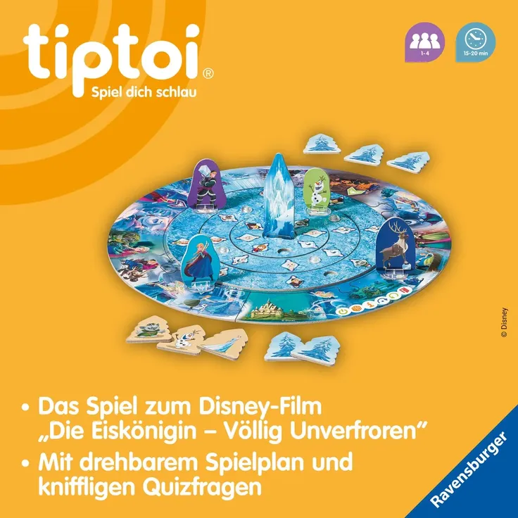 Ravensburger tiptoi Spiel 00116 'Disney Die Eiskönigin - Völlig Unverfroren: Das verdrehte Wettlaufspiel ' Quizspiel, ab 4 Jahren, 1-4 Spieler, ca. 20 Minuten Spielzeit – Bild 6