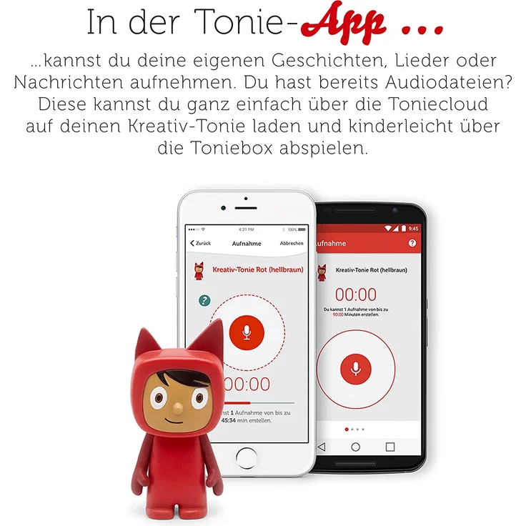 Tonies 'Kreativ-Tonie Rot (Hellbraun)', Hörfigur mit 90 Minuten Speicherkapazität für deine Musik, Geschichten, Hörbücher und eigene Audiodateien, ab 3 Jahren – Bild 3