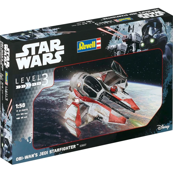 Revell Modellbausatz Star Wars Obi Wan's Jedi Starfighter im Maßstab 1:58, Level 3, originalgetreue Nachbildung mit vielen Detai – Bild 6