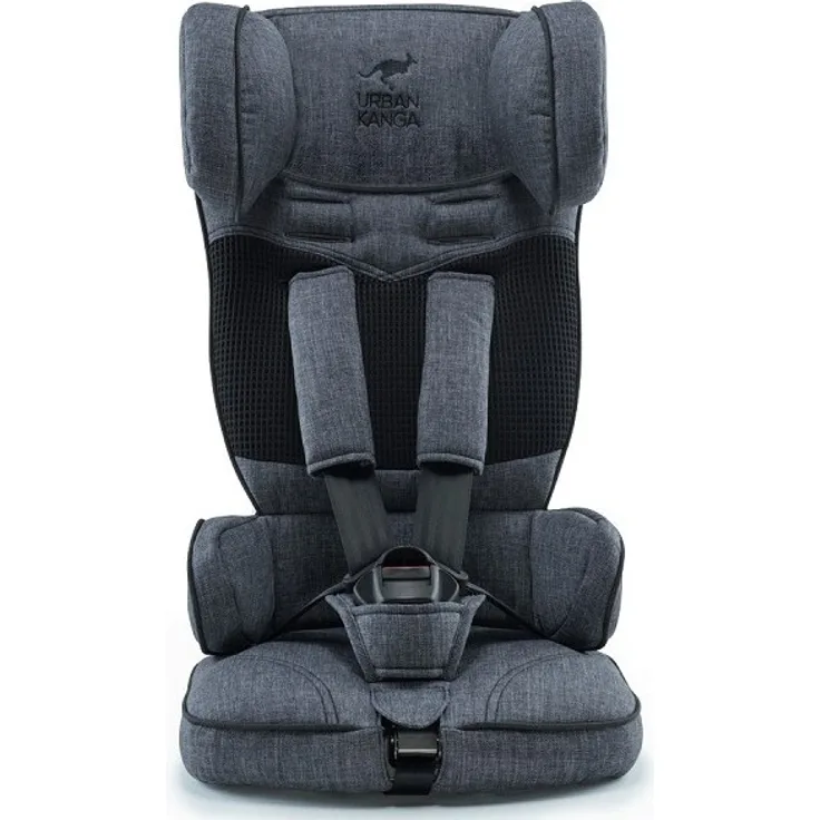 Urban Kanga Autokindersitz 2020 Grau Denim, 9 bis 18 kg (Gruppe 1), tragbar und faltbar
