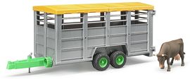 Bruder 02227 Viehtransportanhänger mit 1 Kuh