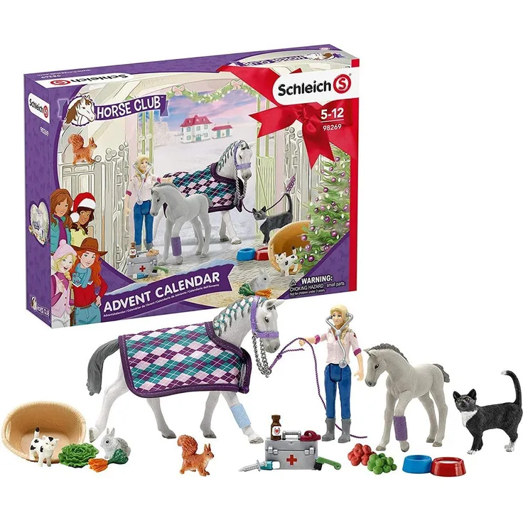 Schleich Horse Club 98269 Adventskalender 2020, ab 5 Jahren, mit exklusiven Figuren
