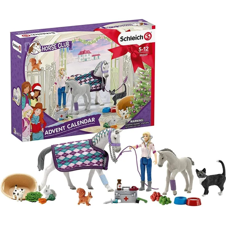 Schleich Horse Club 98269 Adventskalender 2020, ab 5 Jahren, mit exklusiven Figuren – Bild 1