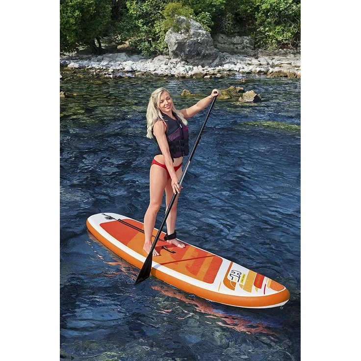 Bestway Hydro-Force™ 'Aqua Journey' SUP Allround Board-Set, 274 x 76 x 12 cm, mit Paddel, Handpumpe, Transportrucksack und Reparaturset – Bild 11