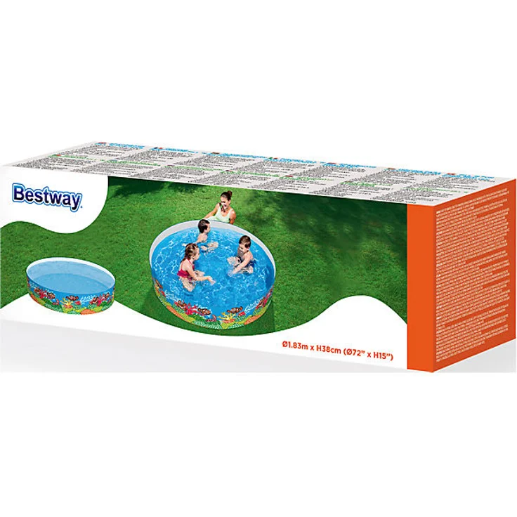 Bestway 'Fill 'N Fun "Clownfish"' Fixbecken, Ø 183 x 38 cm, ab 2 Jahren, ca. 749 Liter Wasserkapazität, kein Aufblasen nötig – Bild 4