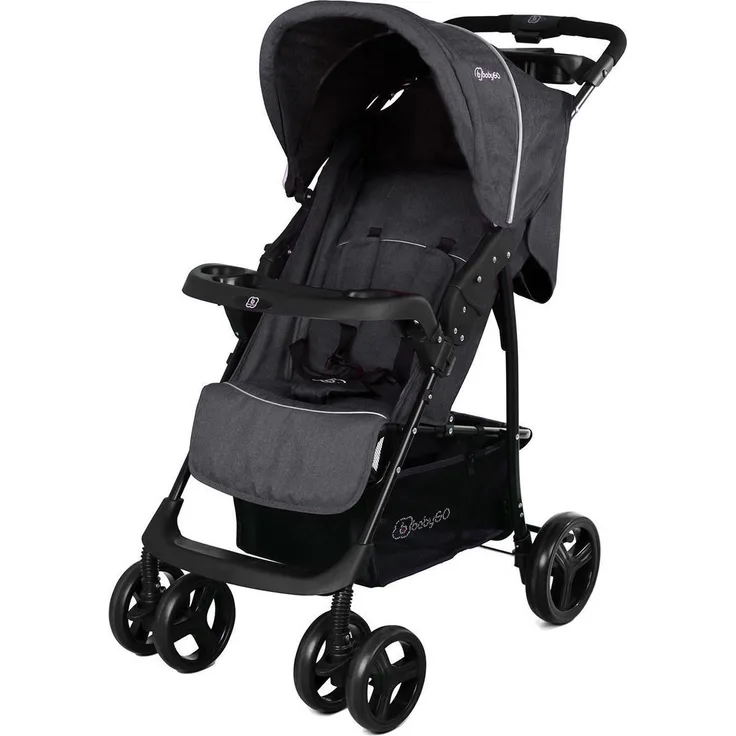 BabyGO 'Basket' Buggy dark grey melange