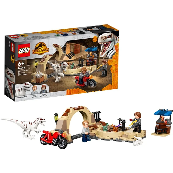 Lego Jurassic World 76945 'Atrociraptor: Motorradverfolgungsjagd', 169 Teile, ab 6 Jahren – Bild 1