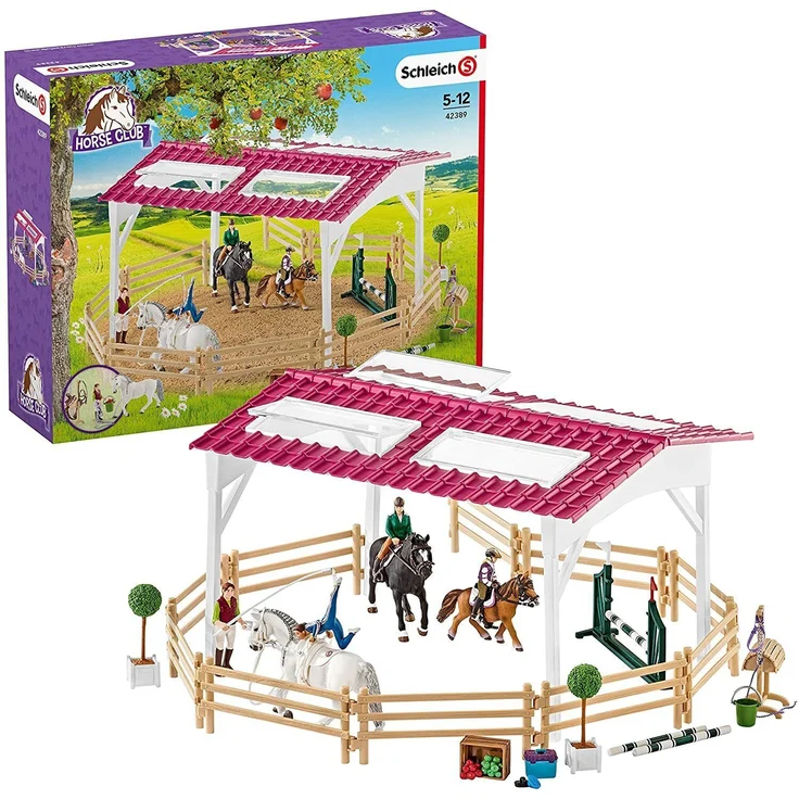 Schleich Horse Club 42389 'Reitschule mit Reiterinnen und Pferden', ab 5 Jahren, 40 Teile – Bild 1