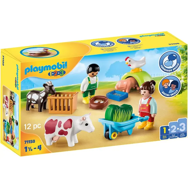 Playmobil 1.2.3 71158 'Spielspaß auf dem Bauernhof', 12 Teile, ab 1,5 Jahren - Preisvergleich – Bild 1