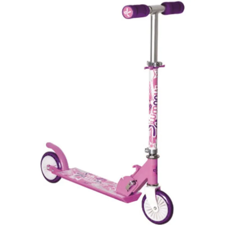 Muuwmi 507 'Kinderscooter 120 mm' Scooter, ab 4 Jahren, 2-fach höhenverstellbar bis 78 cm, klappbar, max. belastbar bis 50 kg, pink