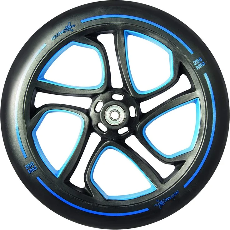 Muuwmi 468 'Aluminium Scooter Pro 250/215 mm', ab 6 Jahren, 3-fach höhenverstellbar bis 97 cm, klappbar, max. belastbar bis 100 kg, blau – Bild 4