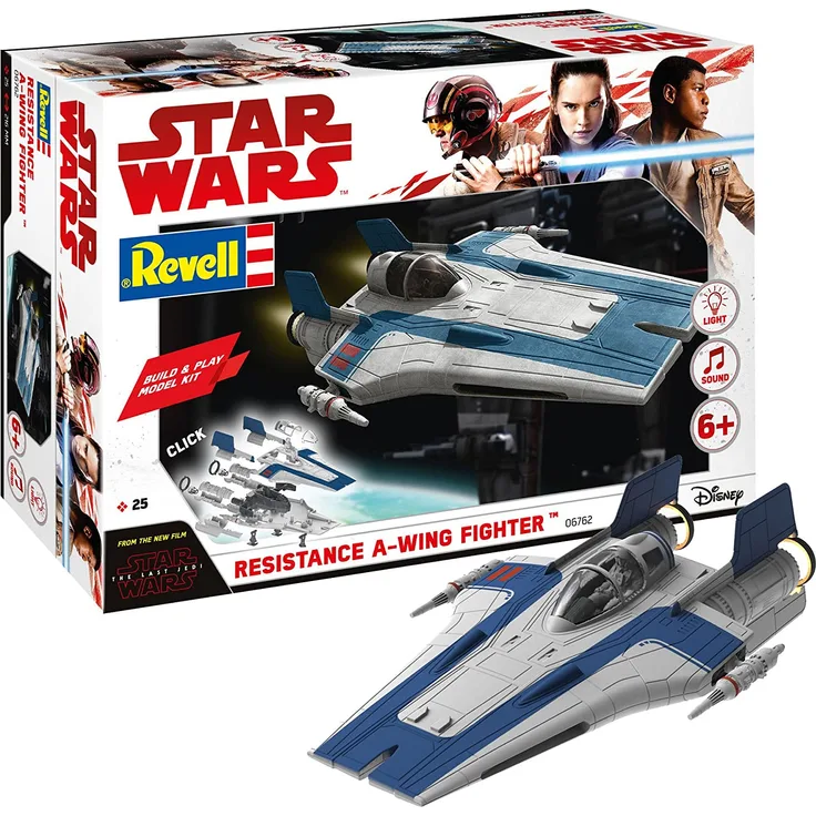 REVELL 06762 - Star Wars Modellbausatz Build & Play - A-Wing Fighter blau 1:44