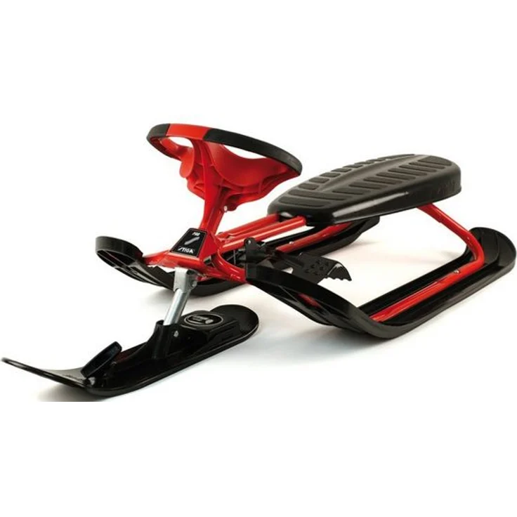STIGA 'Snowracer Ultimate Pro' Lenkschlitten, Bob, 130 cm, schwarz/rot, Stahl/Kunststoff, viele Features, ab 6 Jahren – Bild 1