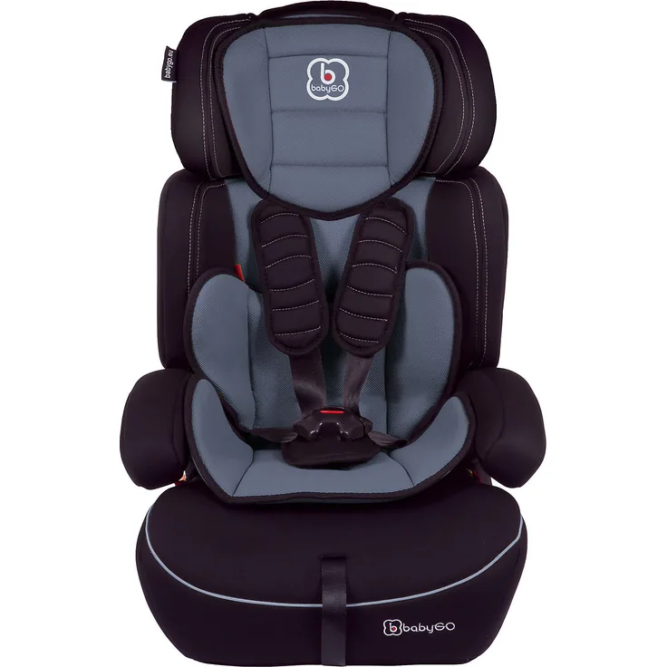 BabyGo 'Freemove' Autokindersitz in Grau, 9 bis 36 kg (Gruppe 1/2/3), umbaubar zur Sitzerhöhung