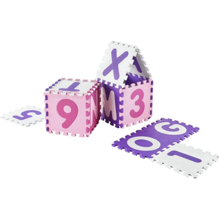 Juskys 'Juna' Puzzlematte, 36 Teile mit Buchstaben A-Z & Zahlen 0-9 - rutschfest, rosa – Bild 6