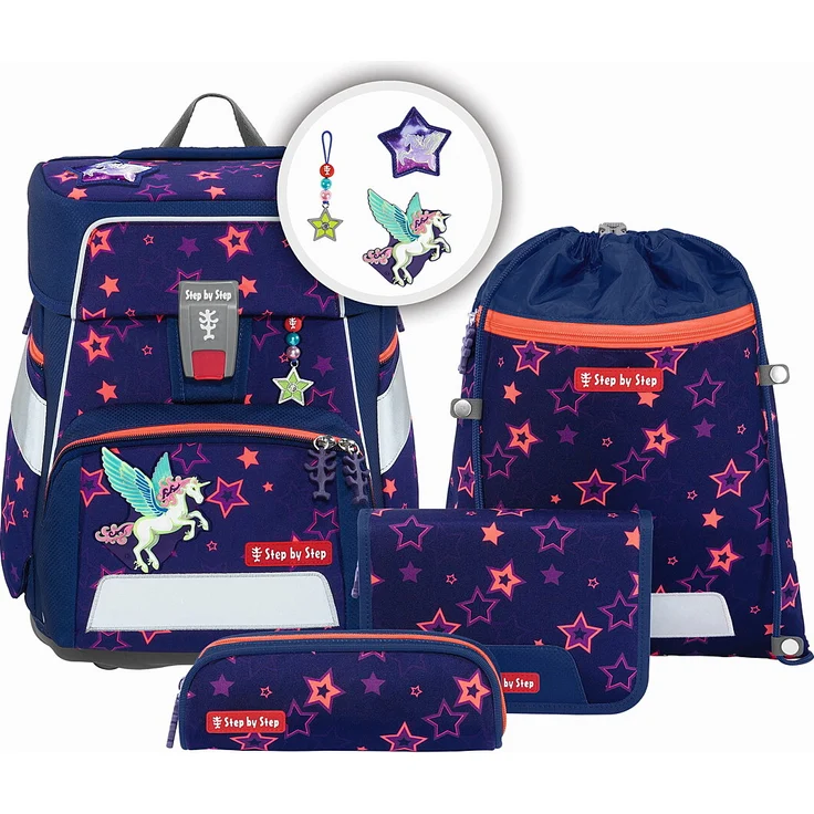 Step by Step Space 'Pegasus Night Nuala', Schulranzen-Set, 5-teilig, 20 Liter, Lila – Bild 1