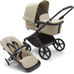Bugaboo Fox Cub Kombikinderwagen, Tragewanne inkl. Matratze + Sportsitz + Regenverdeck, ab Geburt bis max. 22kg, Schwarz/Desert Beige - Preisvergleich