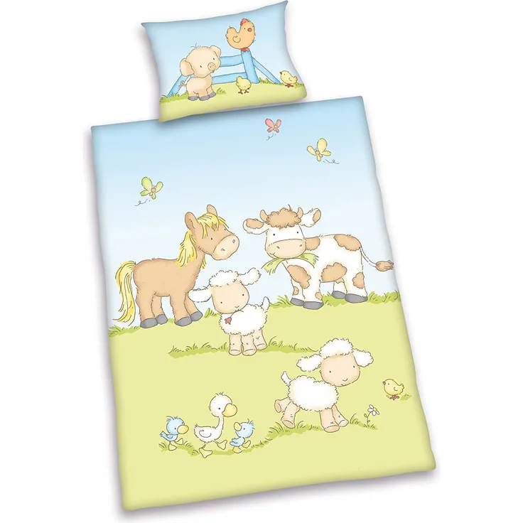 Herding Baby Bettwäsche Jana Bauernhoftiere 100 x 135 cm