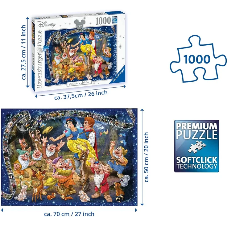 Ravensburger Puzzle Disney 'Schneewittchen' 1000 Teile, 70 x 50 cm, ab 14 Jahren – Bild 3