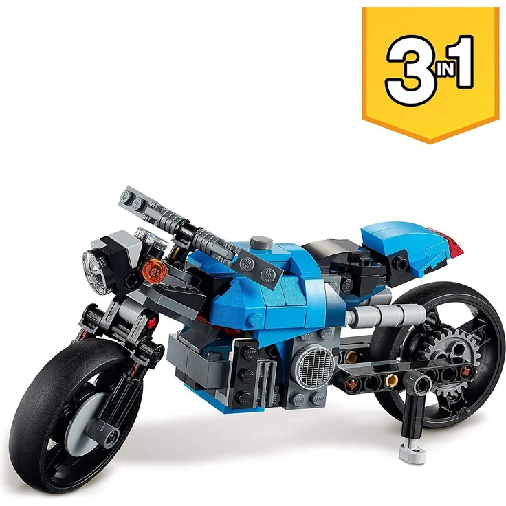 LEGO Creator 3-in-1 31114 'Geländemotorrad', 236 Teile, ab 8 Jahren, 3 Baumöglichkeiten, modernes Motorrad, klassische Straßenmaschine, futuristisches Hoverbike – Bild 4
