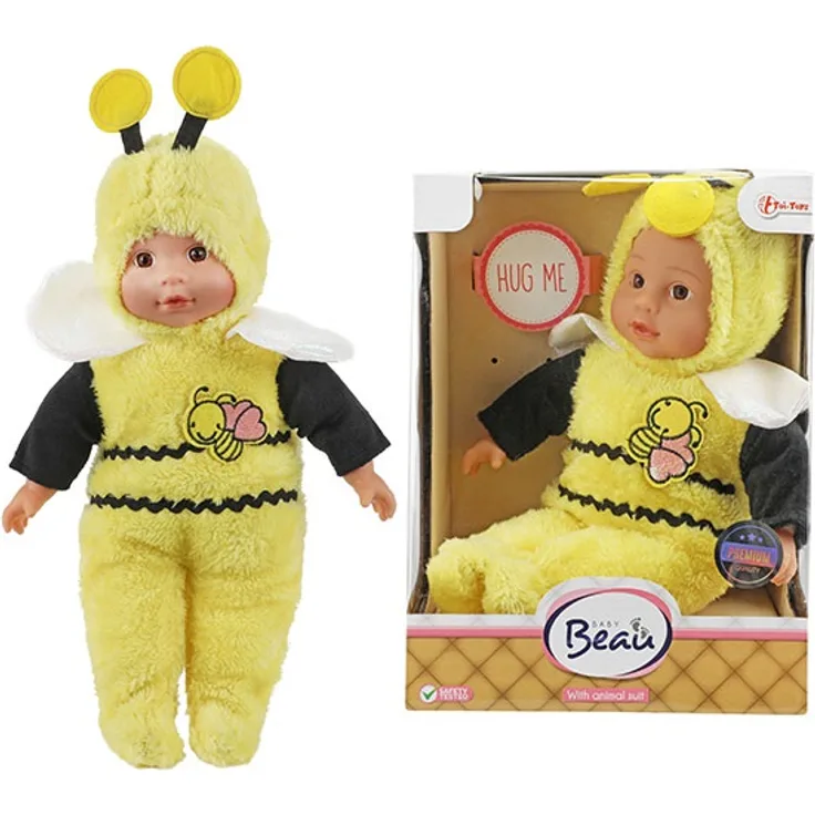 Babypuppe im Tieranzug als Biene