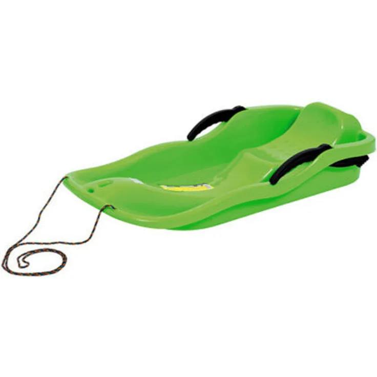 Kinderschlitten Kinderbob Race mit Handbremse und Lenkung aus Kunststoff grün