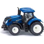 Siku 1091, New Holland T7.315 Traktor, Metall/Kunststoff, Blau, Abnehmbare Kabine und Anhängerkupplung