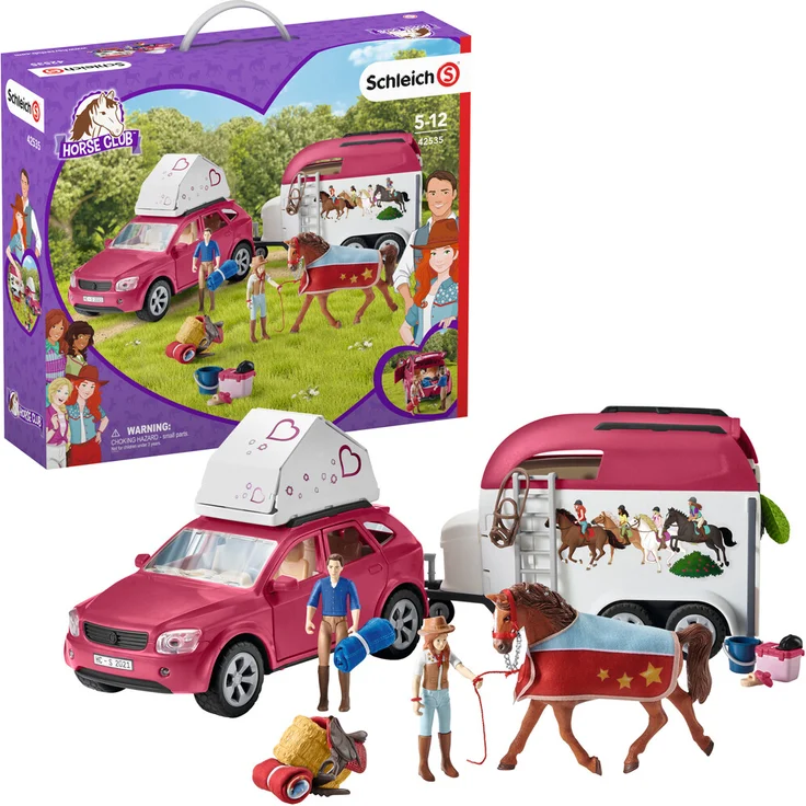 Schleich Horse Club 42535 'Abenteuer mit Auto und Pferdeanhänger', ab 5 Jahren, 18 Teile – Bild 1