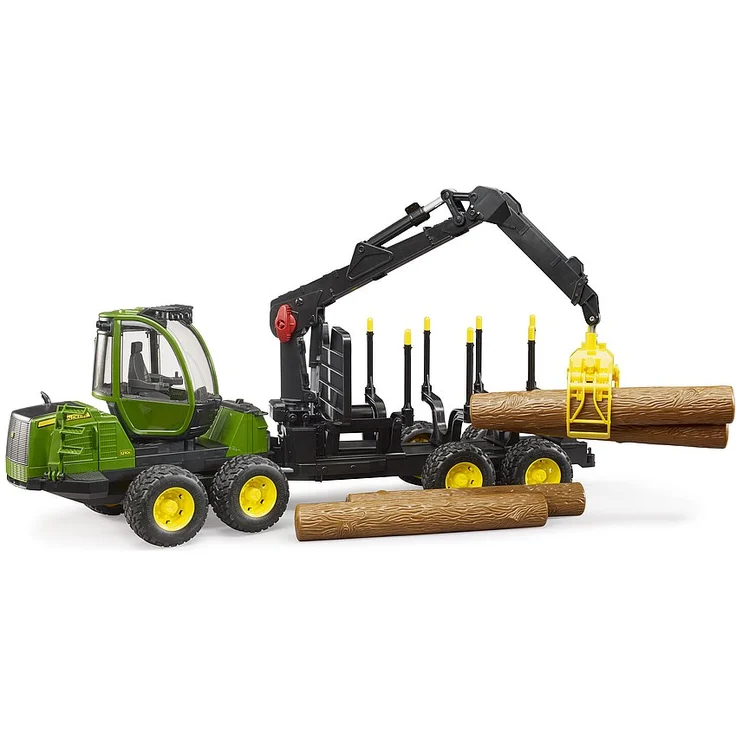 Bruder 02133 'John Deere 1210E Rückezug mit 4 Baumstämmen und Holzgreifer' Spielfahrzeug, um 360° schwenkbar, 64,0 × 16,4 × 22,5 cm, ab 4 Jahren - Preisvergleich – Bild 5