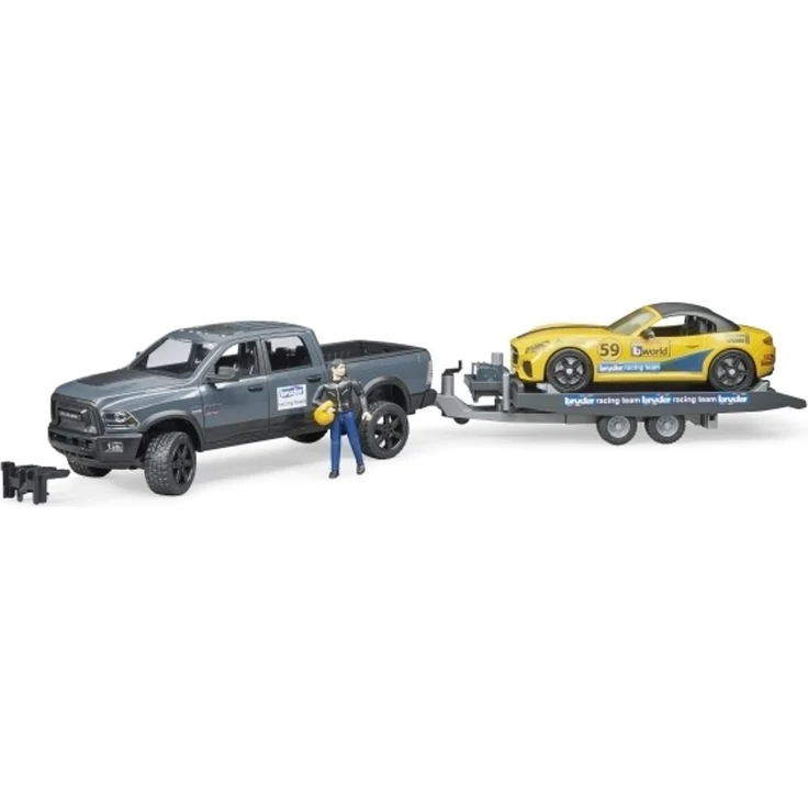 Bruder 02504 'RAM 2500 Power Wagon und Roadster Bruder Racing Team', ab 4 Jahren, 1:16, inkl. abnehmbarer Anhängekupplung – Bild 6