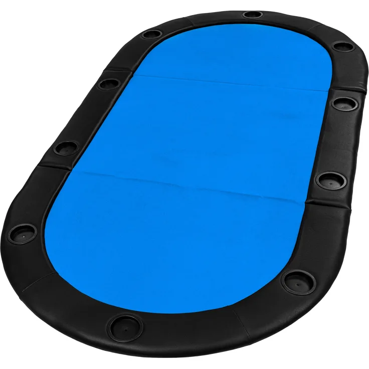 Deluxe faltbare Pokerauflage inkl. Tasche, L 208 x B 106 x H 3 cm, blau