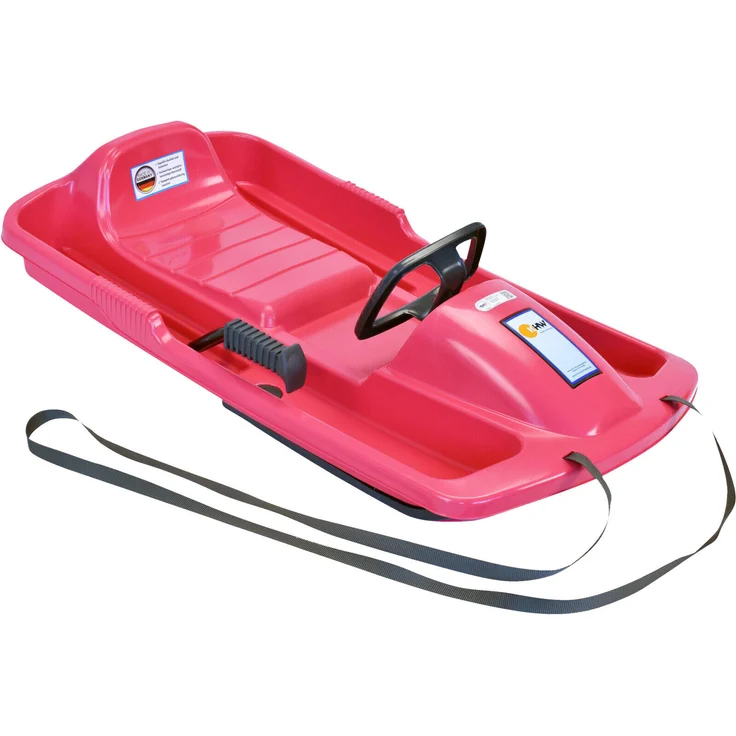 KHW 'Snow Fox' Lenkbob, Lenkschlitten, pink, 95 cm, inkl. Lenkrad, Bremse und Ziehgurt, bis 65 kg belastbar, ab 6 Jahren - Preisvergleich – Bild 1