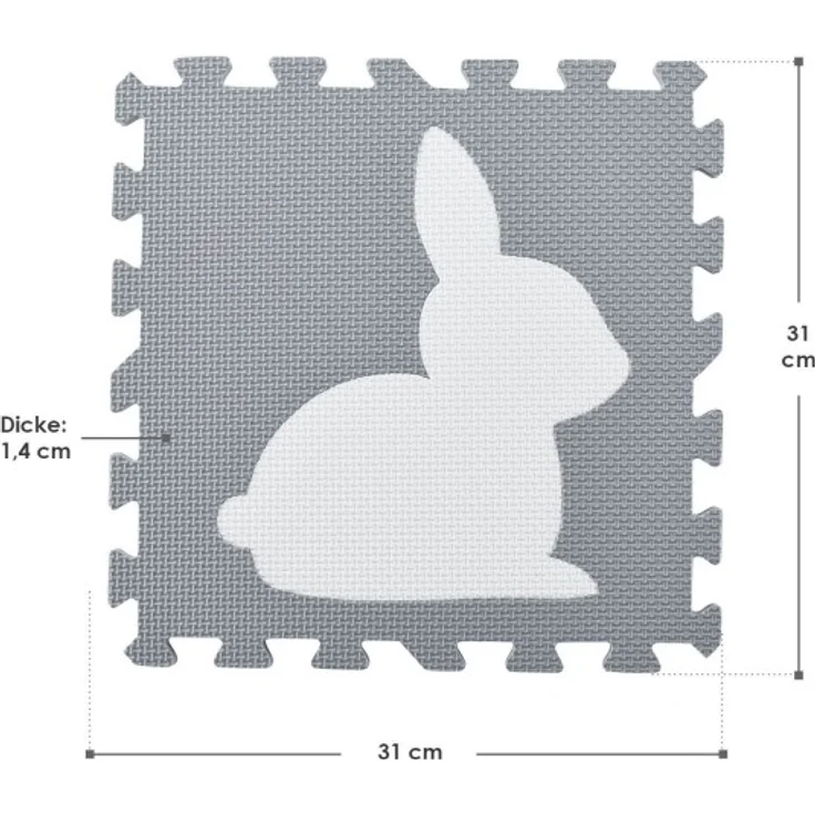Juskys 'Timon' Puzzlematte, 36 Teile mit 16 Tieren in grau weiß, rutschfest & abwischbar – Bild 12