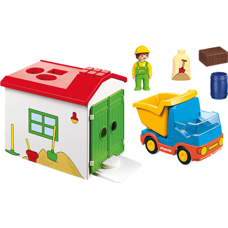 PLAYMOBIL 1.2.3 70184 'LKW mit Sortiergarage', 9 Teile, ab 1,5 Jahren - Preisvergleich – Bild 2