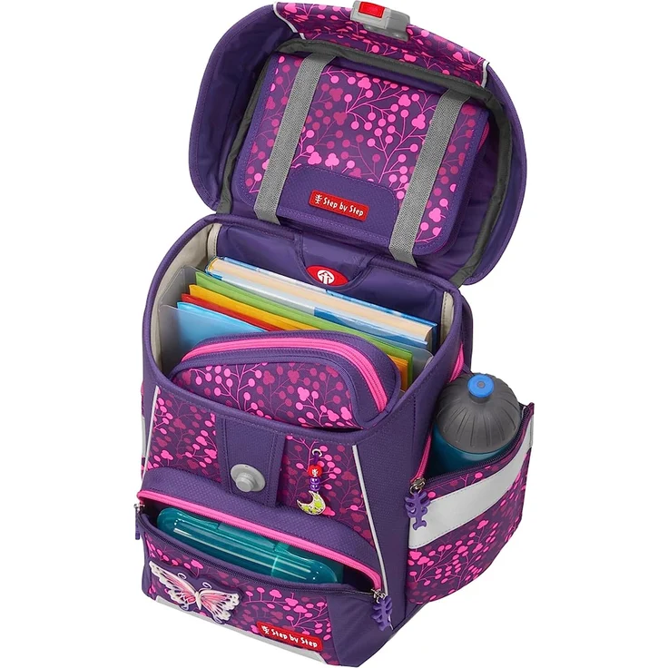 Step by Step Space 'Butterfly Night Ina', Schulranzen-Set, 5-teilig, 20 Liter, Shine-Edition, Lila – Bild 5