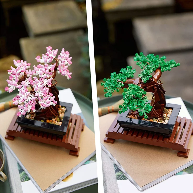 LEGO Icons 10281 'Bonsai Baum', 878 Teile, ab 18 Jahren, inkl. klassischen grünen Blättern und rosafarbenen Kirschblüten – Bild 10