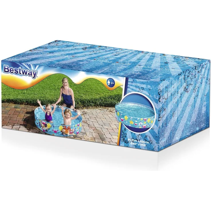 Bestway 'Fill'N Fun Planschbecken "Sparking Sea"', 122 x 25 cm, ab 2 Jahren, kein Aufblasen notwendig – Bild 6
