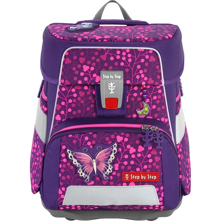 Step by Step Space 'Butterfly Night Ina', Schulranzen-Set, 5-teilig, 20 Liter, Shine-Edition, Lila – Bild 2