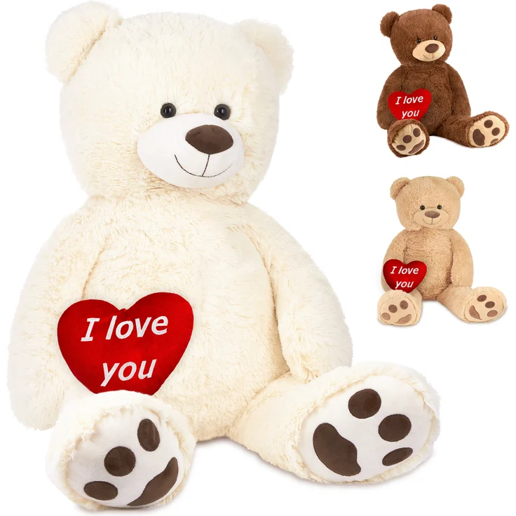 Teddybär 100 cm mit einem I Love You Herz - Stofftier Plüschtier Kuscheltier – Bild 1